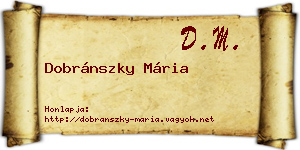 Dobránszky Mária névjegykártya