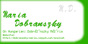 maria dobranszky business card